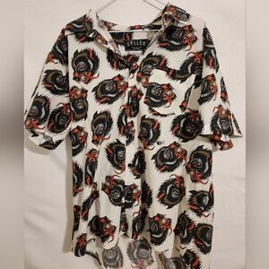 Sullen, XL, white with red and black wolves